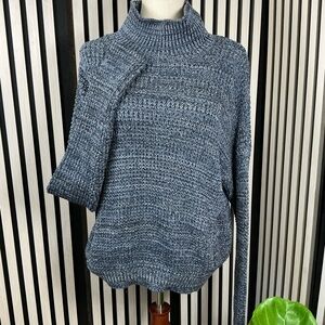 Victoria's Secret Heathered Blue Turtleneck Sweater Sz M